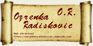 Ozrenka Radišković vizit kartica